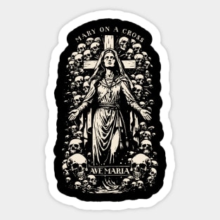 MARY ON A CROSS Sticker